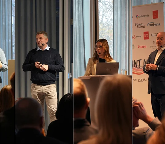 Bilder på Camilla Fjordland, Esben Mols Kabell, Maja Kjellberg och Sven-Olov Daunfeldt.